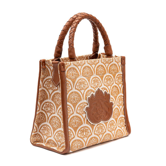 BOLSA TOTE SIRENA MÉDIA JACQUARD CAMEL