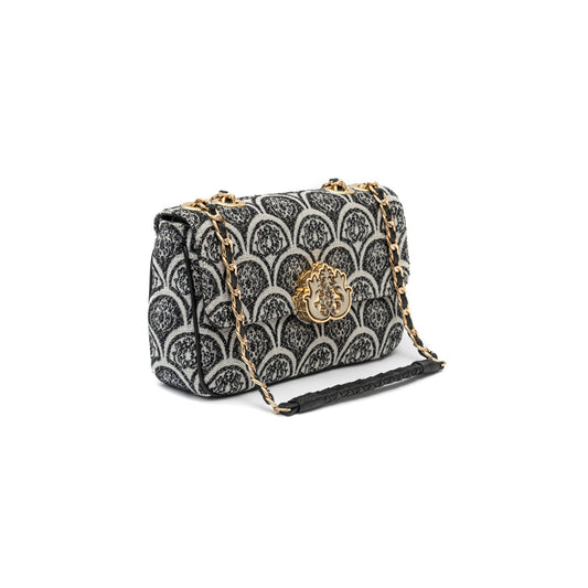 BOLSA BAGUETE SIRENA MÉDIA JACQUARD PRETO