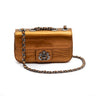 BOLSA BAGUETE ANNE MINI COURO NEW CROCO BRONZE ONIX