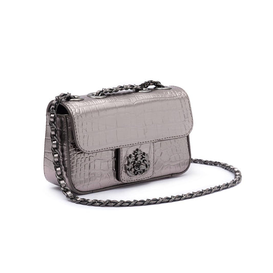 BOLSA BAGUETE ANNE MINI COURO CROCO ROXY ONIX