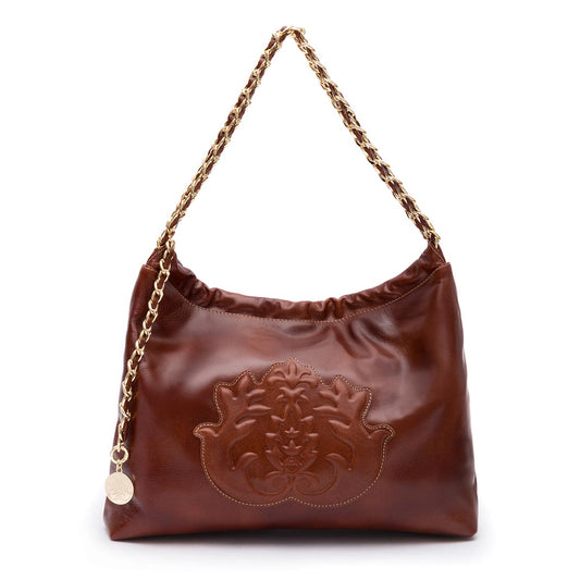 BOLSA DAYSE HOBO GRANDE EM COURO ESTONADO PINHÃO