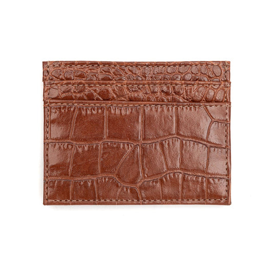 CARTEIRA COURO NEW CROCO BROWNIE