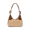 BOLSA MOON HOBO PEQUENA NEW CROCO PALHA DAMIER NATURAL AVELÃ