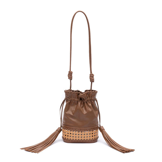 BOLSA BUCKET NEW DIANA MÉDIA PALHA SEXTAVADA AVELÃ