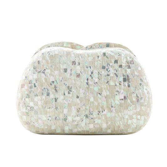 BOLSA CLUTCH MADREPÉROLA PEQUENA ABAULADA MADRECLARA