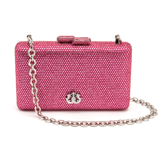 BOLSA CLUTCH EVA PEQUENA CRISTAIS PINK OURO