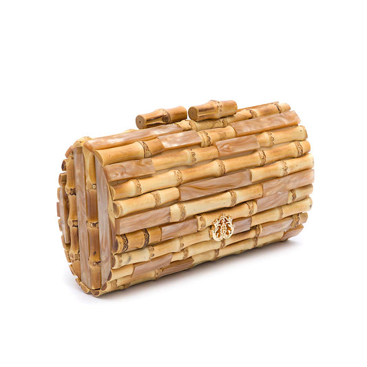 BOLSA CLUTCH BAGUETE PEQUENA EM BAMBU MADRECLARA