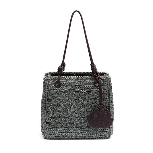 BOLSA TOTE MONOGRAMA MAXI RÁFIA-SOFT EXPRESSO/RAFIA JADE