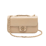 BOLSA BAGUETE ANNE PEQUENA COURO NEW CROCO NATA OURO