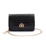 BOLSA CARTEIRA FOREVER PEQUENA COURO NEW CROCO PRETO OURO
