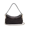 BOLSA ÍSIS WOVEN SHOULDER COURO TRESSÊ PEQUENE PRETA