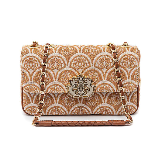 BOLSA BAGUETE SIRENA MÉDIA JACQUARD CAMEL