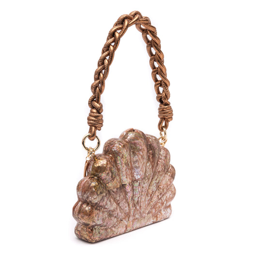 BOLSA CLUTCH MADREPÉROLA AURORA FURTA ROSE