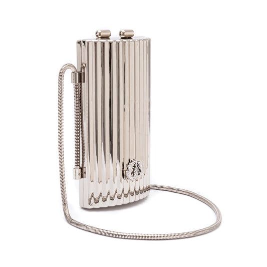 BOLSA CLUTCH CANTIL MINI METAL PRATA
