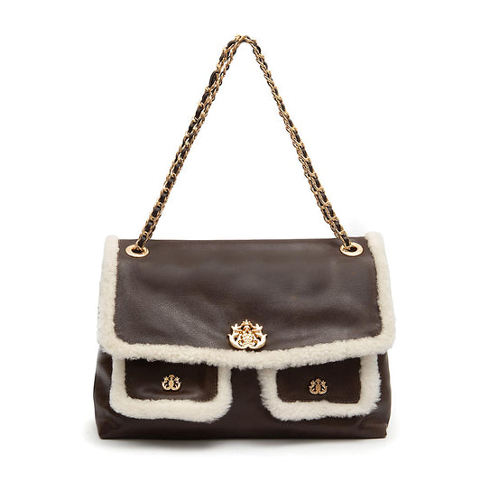 BOLSA FLAP SHOULDER DAHLIA MULTIPOCKETS CAFE OVELHA