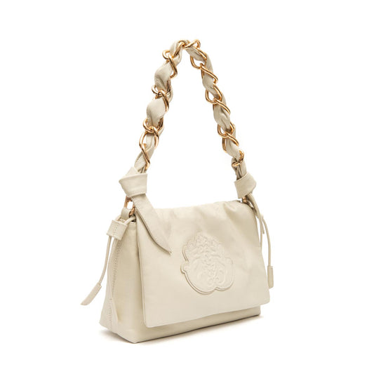BOLSA FLAP DAYSE MÉDIA EM COURO BODAN CHANTILLY OURO