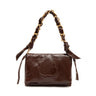 BOLSA FLAP DAYSE MÉDIA COURO GLOSS BROWNIE OURO
