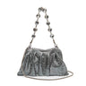 BOLSA POUCH PEQUENA EM MALHA METÁLICA SHOULDER DE CRISTAIS
