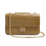 BOLSA BAGUETE ANNE JUMBO COURO CAIMAN AZEITE
