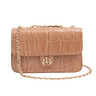 BOLSA BAGUETE ANNE JUMBO COURO CAIMAN ARGILA