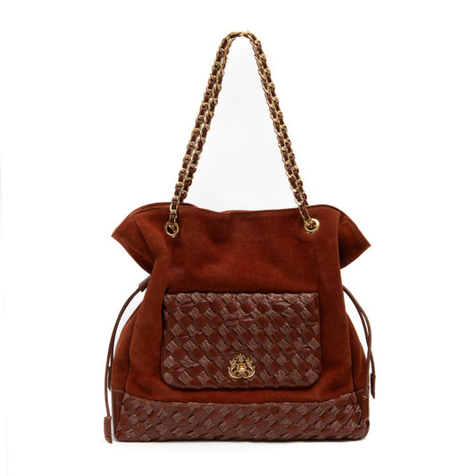 BOLSA TOTE DAHLIA GRANDE DE RÁFIA CANELA