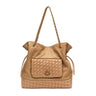 BOLSA TOTE DAHLIA GRANDE EM TRESSE DE RÁFIA MACADAMIA
