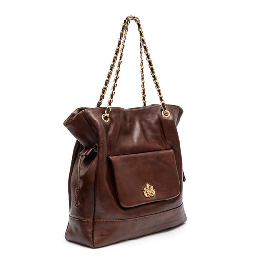 BOLSA TOTE DAHLIA MERCER GRANDE COURO ESTONADO PINHÃO