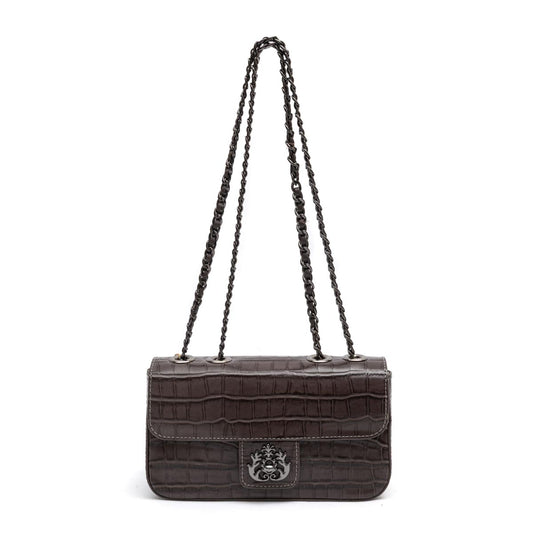 BOLSA BAGUETE ANNE PEQUENA COURO EXPRESSO ONIX