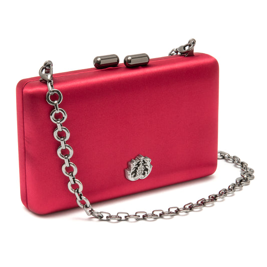 BOLSA CLUTCH EVA PEQUENA CETIM VINHO ONIX