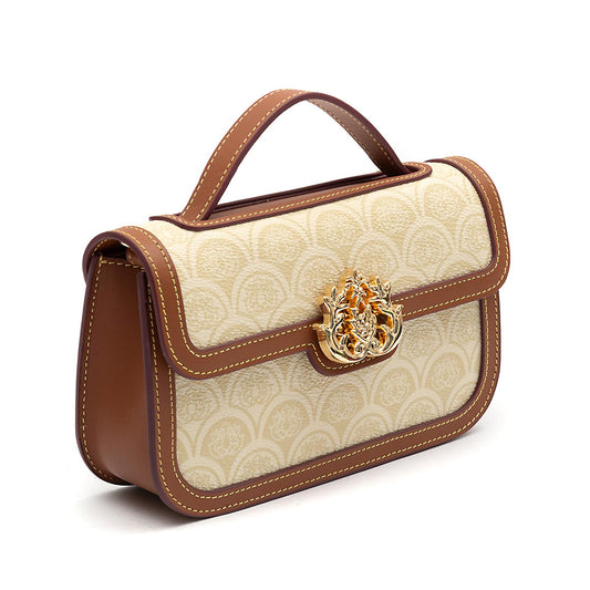 BOLSA BAGUETE SIRENA MÉDIA MONOGRAMA CANVAS CREME