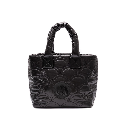 BOLSA TOTE PUFFER PEQUENA NYLON PRETO