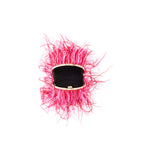BOLSA CLUTCH LILY PEQUENA  EM PLUMAS PINK VERMELHO