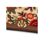BOLSA DIANA FLAP MINI BORDADA E COURO FRIDA CARAMELO