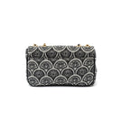 BOLSA BAGUETE SIRENA MÉDIA JACQUARD PRETO