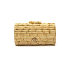 BOLSA CLUTCH CILINDRO PEQUENA BAMBU MARFIM