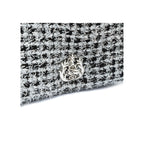 BOLSA PUFFER TWEED PEQUENA  LUREX PRATA