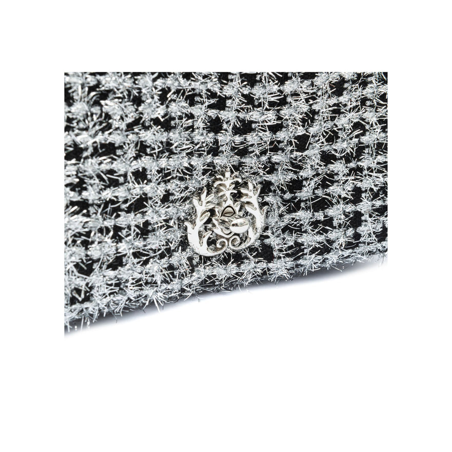 BOLSA PUFFER TWEED PEQUENA  LUREX PRATA