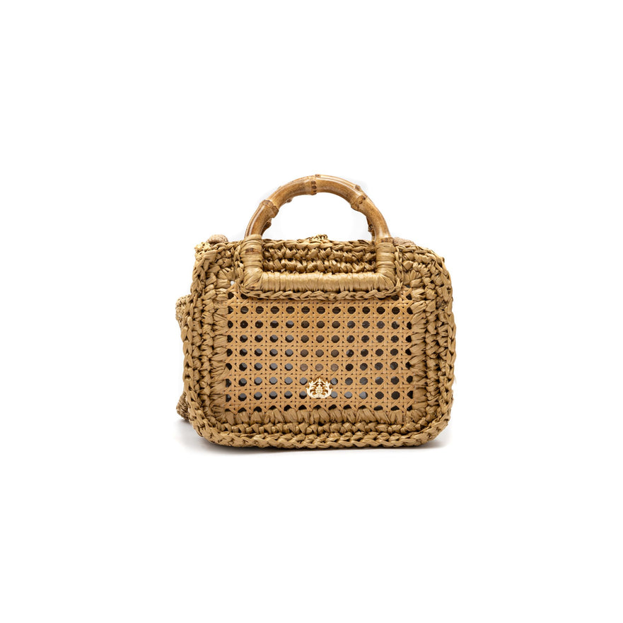 BOLSA FIORI MINI HANDMADE RÁFIA NATURAL