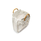 BOLSA TOTE FIORE HANDMADE  GRANDE RÁFIA BRANCA