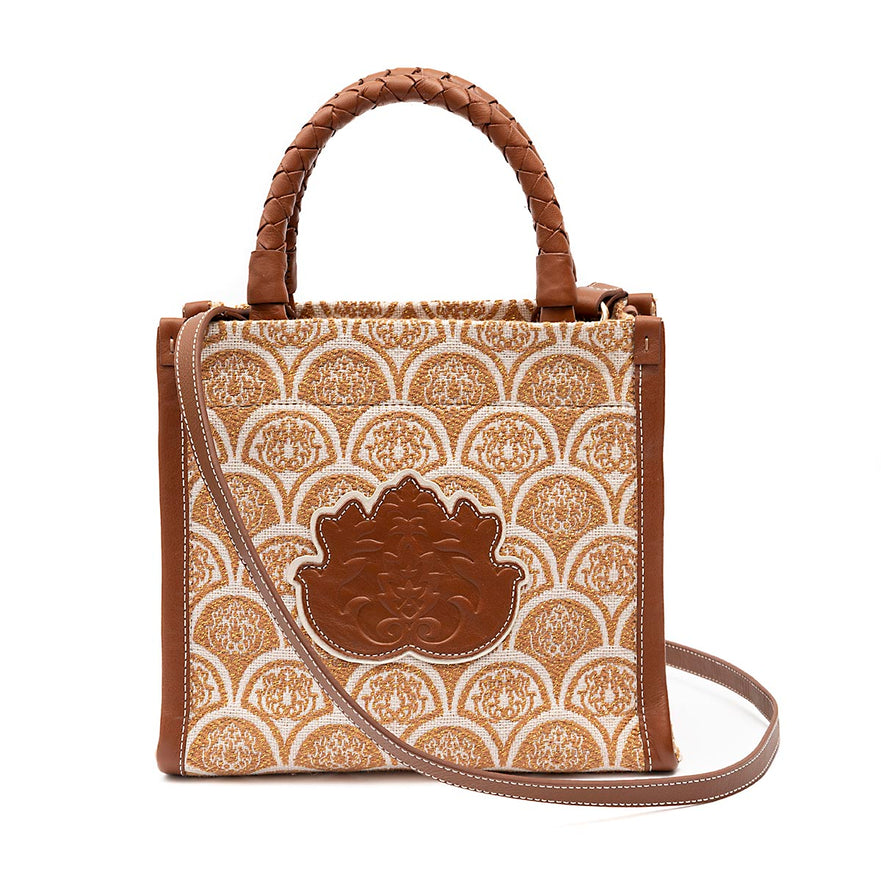 BOLSA TOTE SIRENA MÉDIA JACQUARD CAMEL