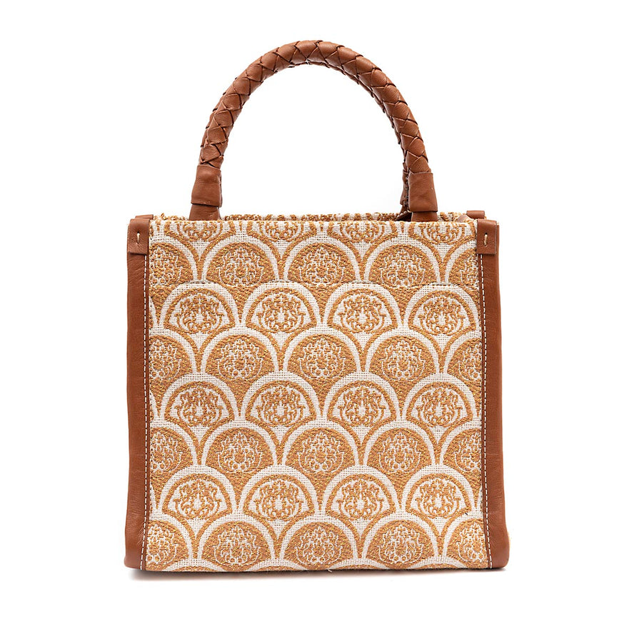 BOLSA TOTE SIRENA MÉDIA JACQUARD CAMEL