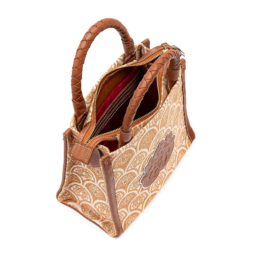 BOLSA TOTE SIRENA MÉDIA JACQUARD CAMEL