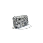 BOLSA PUFFER TWEED PEQUENA  LUREX PRATA
