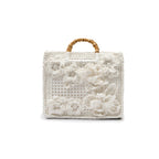 BOLSA TOTE FIORE HANDMADE  GRANDE RÁFIA BRANCA