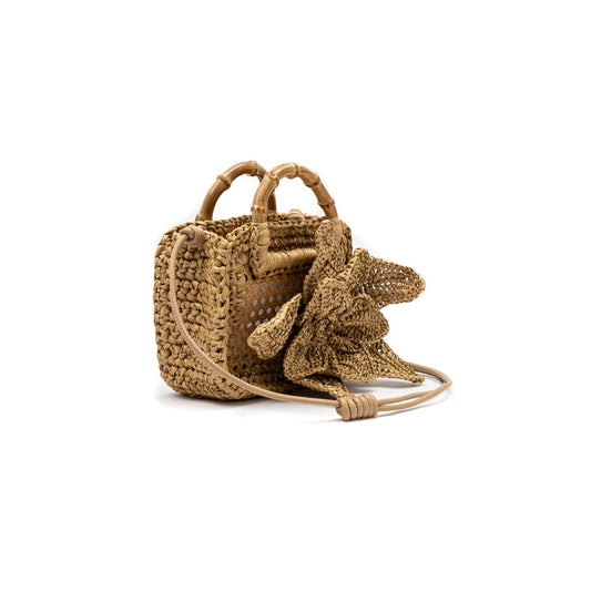 BOLSA FIORI MINI HANDMADE RÁFIA NATURAL