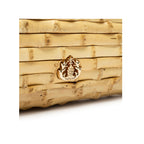 BOLSA CLUTCH CILINDRO PEQUENA BAMBU MARFIM