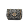 BOLSA BAGUETE SIRENA MÉDIA JACQUARD PRETO