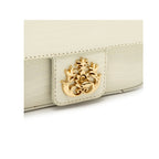 BOLSA BAGUETE ANNE MINI COURO LIZARD VANILLA OURO