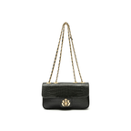 BOLSA BAGUETE ANNE PEQUENA COURO NEW CROCO PRETO OURO