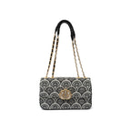 BOLSA BAGUETE SIRENA MÉDIA JACQUARD PRETO